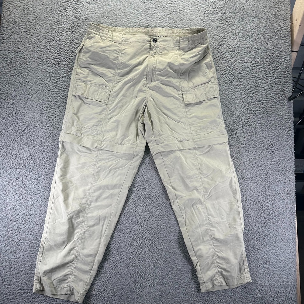 World Wide Sportsman Pant Mens XL Beige Nylon Windbreaker Fishing Convertible